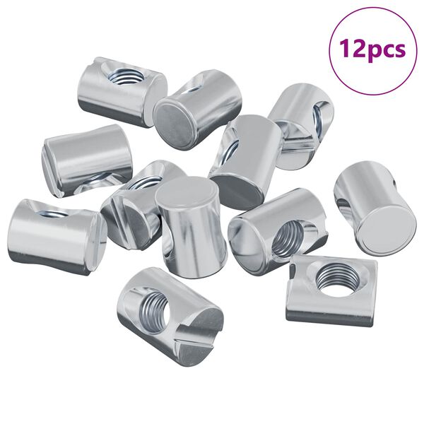 vidaXL Barrelmoeren 12 pcs Zilver M6 x 13 mm Metaal