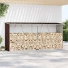 vidaXL Haardhoutschuur 330x84x152 cm gegalvaniseerd staal bruin