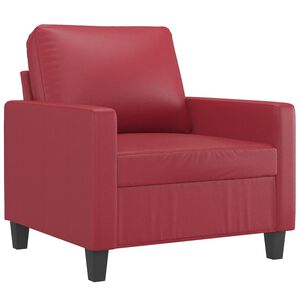 vidaXL Fauteuil 60 cm kunstleer wijnrood