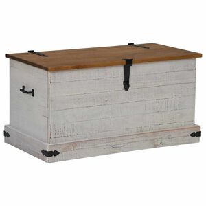 vidaXL Opbergkist HALDEN wit 91x48x47 cm massief grenenhout