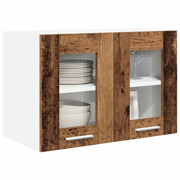vidaXL Hangkast met opslag 2 pcs Oudhout 60 x 31 x 40 cm Bewerkt hout