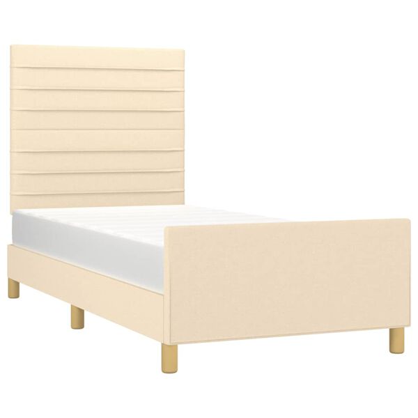 vidaXL Bedframe zonder matras 90x190 cm stof cr&egrave;mekleurig