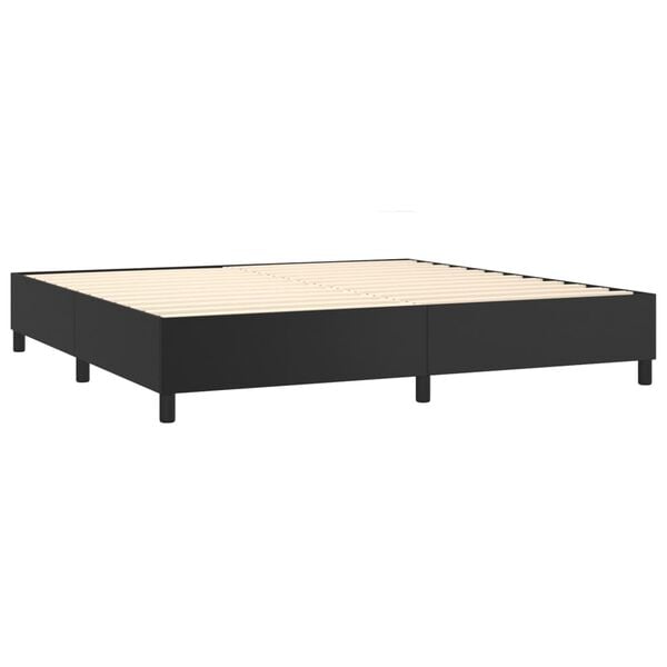 vidaXL Boxspring met matras kunstleer zwart 200x200 cm