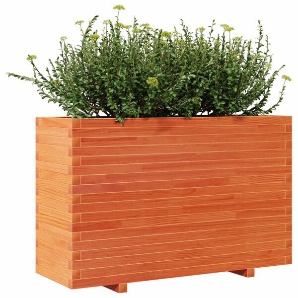 vidaXL Plantenbak 110x40x72 cm massief grenenhout wasbruin