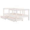 vidaXL Kinderbedframe met lades 70x140 cm massief grenenhout wit
