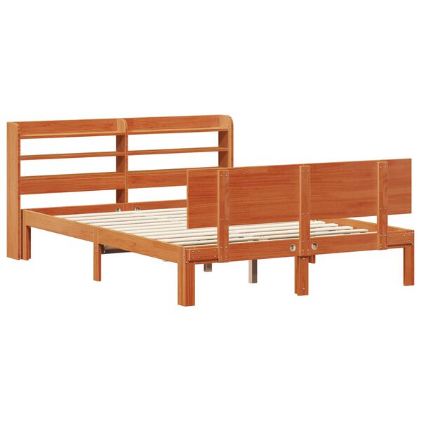 vidaXL Bedframe met hoofdeinde 2 pcs Wasbruin Massief Vurenhout