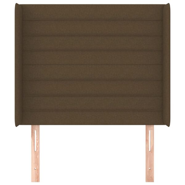 vidaXL Hoofdbord met randen 93x16x118/128 cm stof donkerbruin