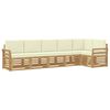 vidaXL Buiten bankenset 6 st Wit en cr&egrave;mekleurig Polyester