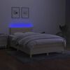 vidaXL Boxspring met matras en LED stof cr&egrave;mekleurig 120x190 cm