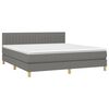 vidaXL Boxspring met matras en LED stof donkergrijs 180x200 cm