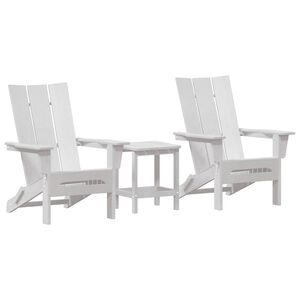 vidaXL Tuinstoel 3 st Wit Polyetheen