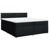 vidaXL Boxspring met matras stof zwart 200x200 cm