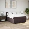 vidaXL Boxspring met matras stof donkerbruin 140x190 cm
