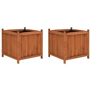 vidaXL Plantenbakken verhoogd 2 st 50x50x50 cm vurenhout