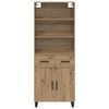 vidaXL Hoge kast Artisan Eiken 69,5 x 34 x 180 cm Bewerkt hout