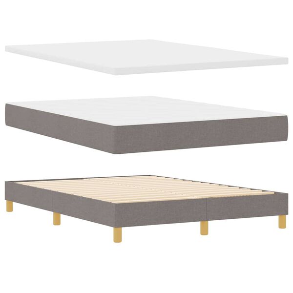 vidaXL Boxspringbed met matras Taupe 200 x 160 cm Polyester