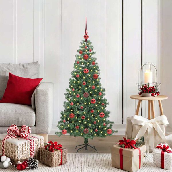 vidaXL Kerstboom met 150 LED met standaard Groen 120 cm PVC