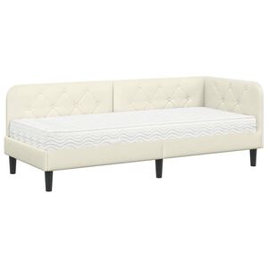 vidaXL Hoekbedframe Cr&egrave;me 80 x 200 cm Fluweel