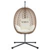 vidaXL Hangende ei-stoel Licht cr&egrave;me 104 x 100 x 191 cm poly rattan
