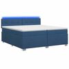 vidaXL Boxspring Bed met Matras en LED Blauw 200 x 200 cm Stof