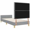 vidaXL Bedframe met hoofdeinde Lichtgrijs 100 x 200 cm Stof
