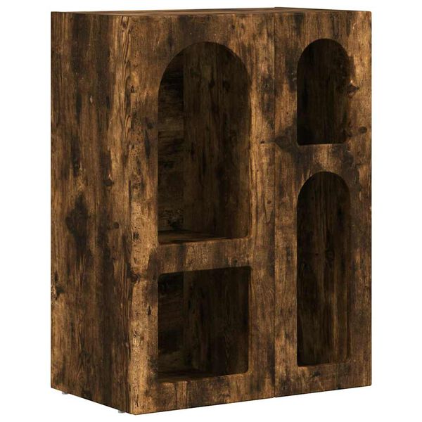 vidaXL Dressoir Gerookt eiken 59 x 35 x 80.5 cm Bewerkt hout
