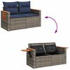 vidaXL 7-delige Loungeset met kussens poly rattan acacia zwart
