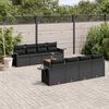 vidaXL 9-delige Loungeset met kussens poly rattan zwart
