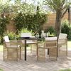 vidaXL Tuin eettafelset 5 pcs Beige poly rattan