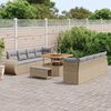 vidaXL Tuin Sofa Set met opslag 11 pcs Beige Poly riet
