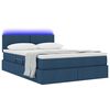 vidaXL Opbergbed met LED met matras met LED Blauw 140 x 200 cm Stof