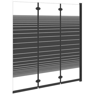 vidaXL Douchewand inklapbaar 3 panelen 130x130 cm ESG zwart
