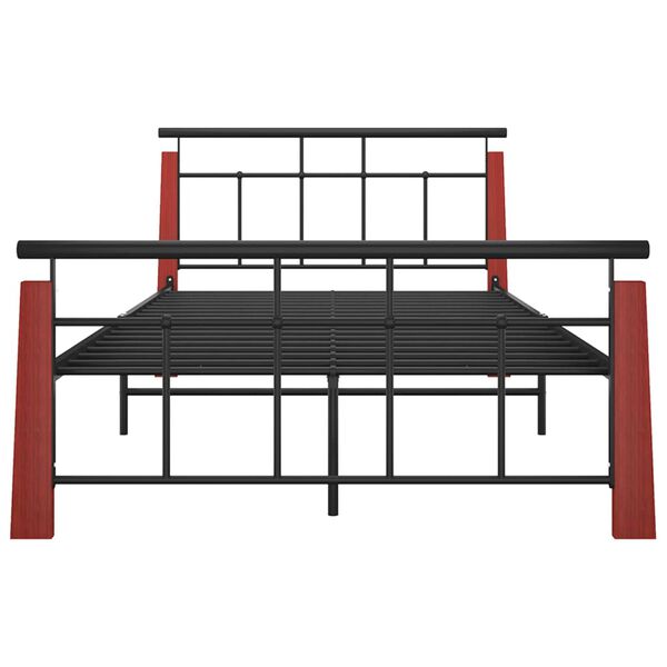 vidaXL Bedframe metaal en massief eikenhout 120x200 cm