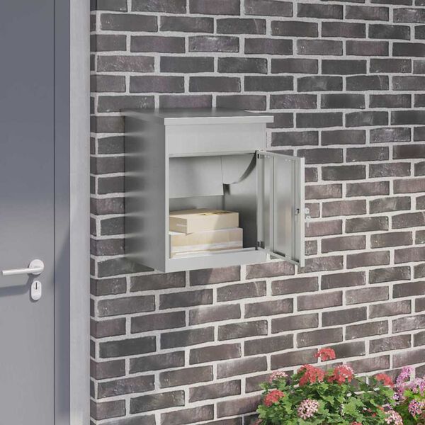 vidaXL Pakket inwerp box Zwart 47,5 x 38 x 59 cm Gegalvaniseerd staal