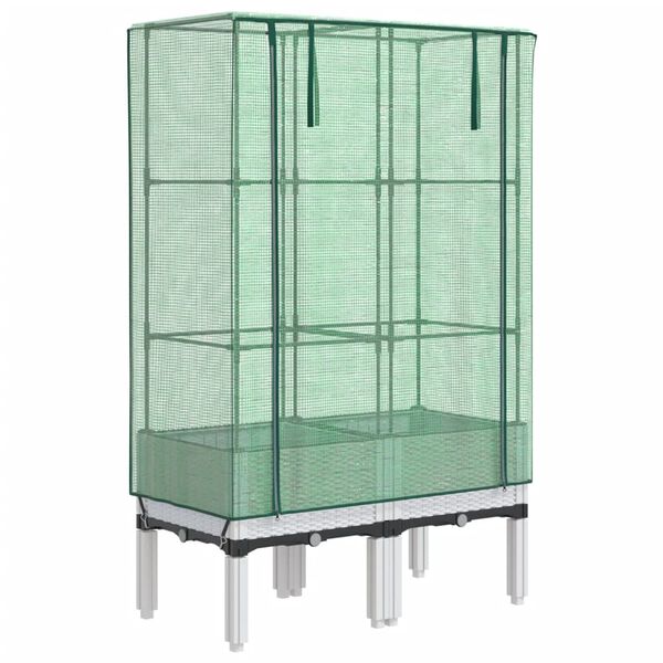 vidaXL Plantenbak verhoogd met kashoes 80x40x140 cm rattanlook