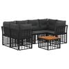 vidaXL Buiten bankenset 7 st Zwart en Donkergrijs poly rattan