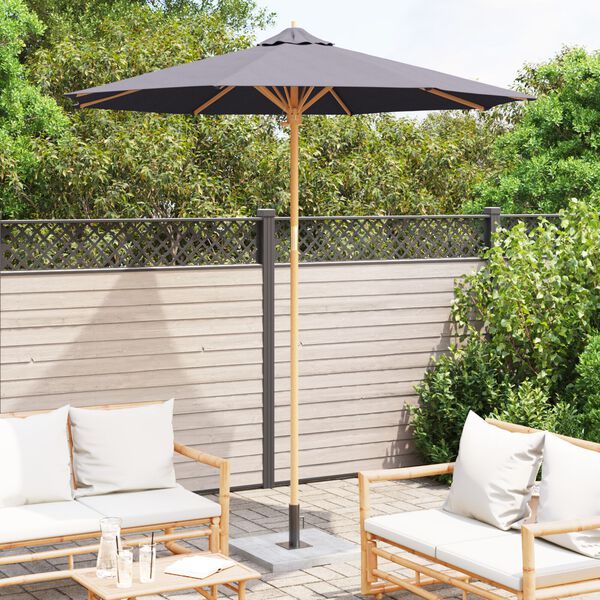 vidaXL Tuinparasol Donkergrijs 240 x 240 x 260 cm Bamboe