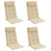 vidaXL Stoelkussens 4 st hoge rug oxford stof beige