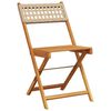 vidaXL Tuinstoelen 8 st inklapbaar poly rattan en massief hout beige
