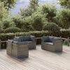 vidaXL Tuinhoekbanken 6 st 57x57x56 cm poly rattan grijs