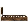 vidaXL Opslag bed met lade Gerookt eiken 75 x 190 cm Bewerkt hout