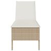 vidaXL Ligstoel met kussen beige 55x200x44cm polyrotan