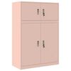 vidaXL Opbergkast 2 st Roze 90 x 40 x 130 cm Staal Vergrendelbaar