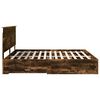 vidaXL Bedframe met hoofdeinde Gerookt eiken 200 x 200 cm Bewerkt hout