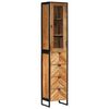 vidaXL Badkamerkast 40x27x190 cm ijzer en massief acaciahout