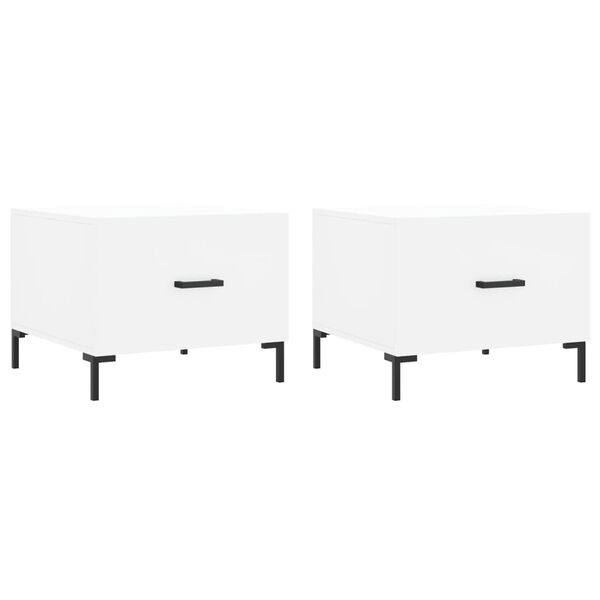 vidaXL Salontafels 2 st 50x50x40 cm bewerkt hout wit