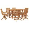 vidaXL Tuin eettafelset 7 st Bruin Massief Teakhout