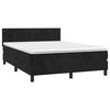 vidaXL Boxspring met matras en LED fluweel zwart 140x190 cm