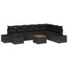 vidaXL Tuinbankenset 9 st Zwart Poly riet