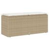vidaXL Tuinbank met kussen 110x40x44 cm poly rattan beige